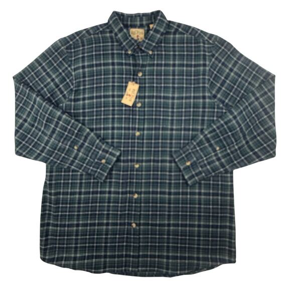 Red Head Brand Co. Flannel Shirt Dark Ivy Plaid Men's 2XL Button Down Ranchwear - Picture 1 of 10